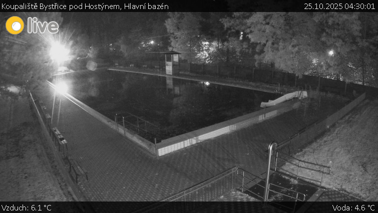 Koupaliště Bystřice pod Hostýnem - Hlavní bazén - 25.10.2025 v 04:30 Koupaliště Bystřice pod Hostýnem - Hlavní bazén - 25.10.2025 v 04:30