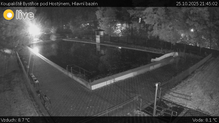 Koupaliště Bystřice pod Hostýnem - Hlavní bazén - 25.10.2025 v 21:45 Koupaliště Bystřice pod Hostýnem - Hlavní bazén - 25.10.2025 v 21:45