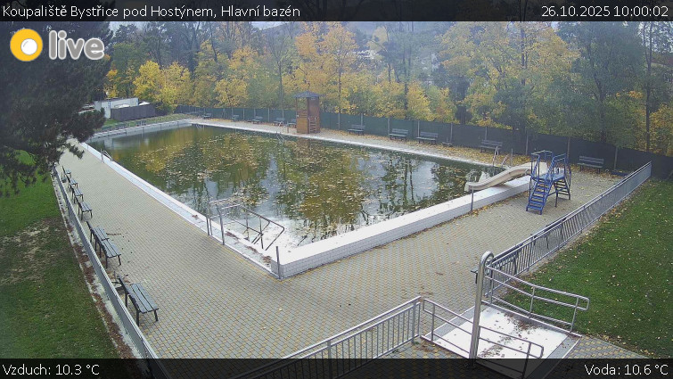 Koupaliště Bystřice pod Hostýnem - Hlavní bazén - 26.10.2025 v 10:00 Koupaliště Bystřice pod Hostýnem - Hlavní bazén - 26.10.2025 v 10:00