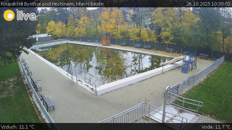 Koupaliště Bystřice pod Hostýnem - Hlavní bazén - 26.10.2025 v 10:30 Koupaliště Bystřice pod Hostýnem - Hlavní bazén - 26.10.2025 v 10:30