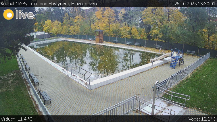 Koupaliště Bystřice pod Hostýnem - Hlavní bazén - 26.10.2025 v 13:30 Koupaliště Bystřice pod Hostýnem - Hlavní bazén - 26.10.2025 v 13:30