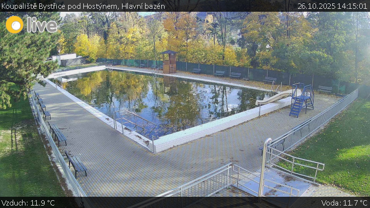 Koupaliště Bystřice pod Hostýnem - Hlavní bazén - 26.10.2025 v 14:15 Koupaliště Bystřice pod Hostýnem - Hlavní bazén - 26.10.2025 v 14:15