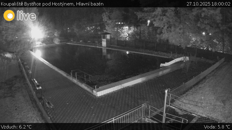 Koupaliště Bystřice pod Hostýnem - Hlavní bazén - 27.10.2025 v 18:00 Koupaliště Bystřice pod Hostýnem - Hlavní bazén - 27.10.2025 v 18:00