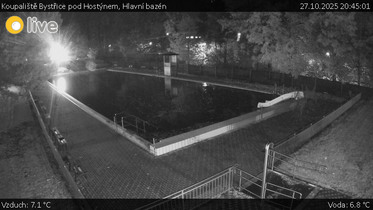 Koupaliště Bystřice pod Hostýnem - Hlavní bazén - 27.10.2025 v 20:45 Koupaliště Bystřice pod Hostýnem - Hlavní bazén - 27.10.2025 v 20:45