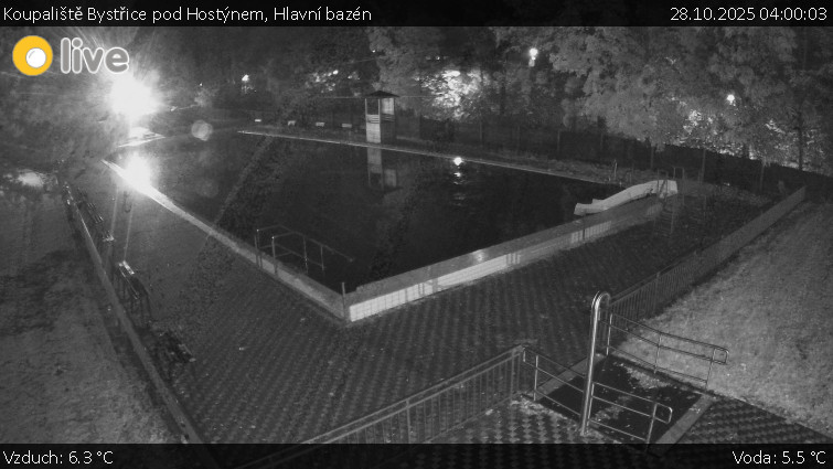 Koupaliště Bystřice pod Hostýnem - Hlavní bazén - 28.10.2025 v 04:00 Koupaliště Bystřice pod Hostýnem - Hlavní bazén - 28.10.2025 v 04:00