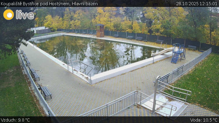 Koupaliště Bystřice pod Hostýnem - Hlavní bazén - 28.10.2025 v 12:15 Koupaliště Bystřice pod Hostýnem - Hlavní bazén - 28.10.2025 v 12:15