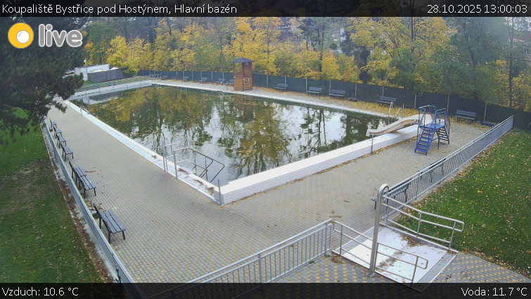 Koupaliště Bystřice pod Hostýnem - Hlavní bazén - 28.10.2025 v 13:00 Koupaliště Bystřice pod Hostýnem - Hlavní bazén - 28.10.2025 v 13:00