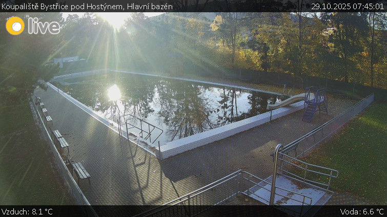 Koupaliště Bystřice pod Hostýnem - Hlavní bazén - 29.10.2025 v 07:45 Koupaliště Bystřice pod Hostýnem - Hlavní bazén - 29.10.2025 v 07:45