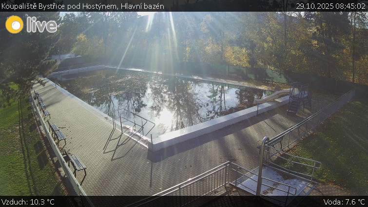 Koupaliště Bystřice pod Hostýnem - Hlavní bazén - 29.10.2025 v 08:45 Koupaliště Bystřice pod Hostýnem - Hlavní bazén - 29.10.2025 v 08:45