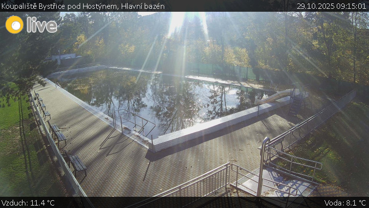 Koupaliště Bystřice pod Hostýnem - Hlavní bazén - 29.10.2025 v 09:15 Koupaliště Bystřice pod Hostýnem - Hlavní bazén - 29.10.2025 v 09:15