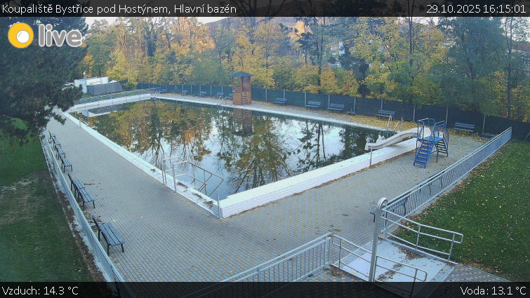 Koupaliště Bystřice pod Hostýnem - Hlavní bazén - 29.10.2025 v 16:15 Koupaliště Bystřice pod Hostýnem - Hlavní bazén - 29.10.2025 v 16:15