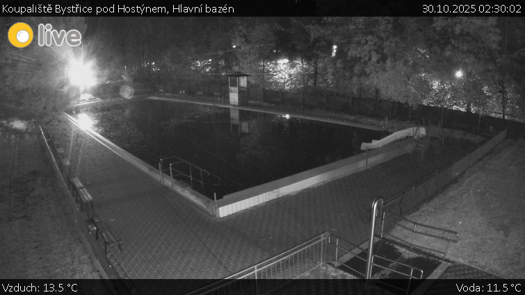 Koupaliště Bystřice pod Hostýnem - Hlavní bazén - 30.10.2025 v 02:30 Koupaliště Bystřice pod Hostýnem - Hlavní bazén - 30.10.2025 v 02:30