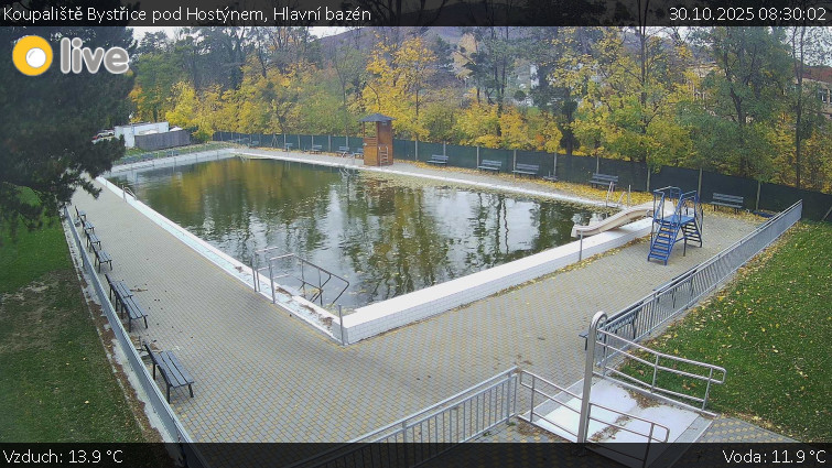 Koupaliště Bystřice pod Hostýnem - Hlavní bazén - 30.10.2025 v 08:30 Koupaliště Bystřice pod Hostýnem - Hlavní bazén - 30.10.2025 v 08:30