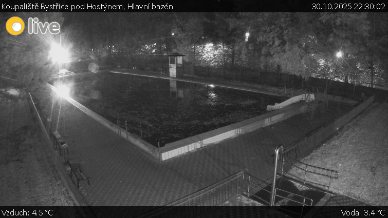 Koupaliště Bystřice pod Hostýnem - Hlavní bazén - 30.10.2025 v 22:30 Koupaliště Bystřice pod Hostýnem - Hlavní bazén - 30.10.2025 v 22:30