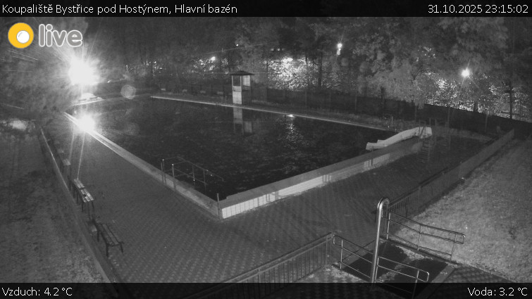 Koupaliště Bystřice pod Hostýnem - Hlavní bazén - 31.10.2025 v 23:15 Koupaliště Bystřice pod Hostýnem - Hlavní bazén - 31.10.2025 v 23:15