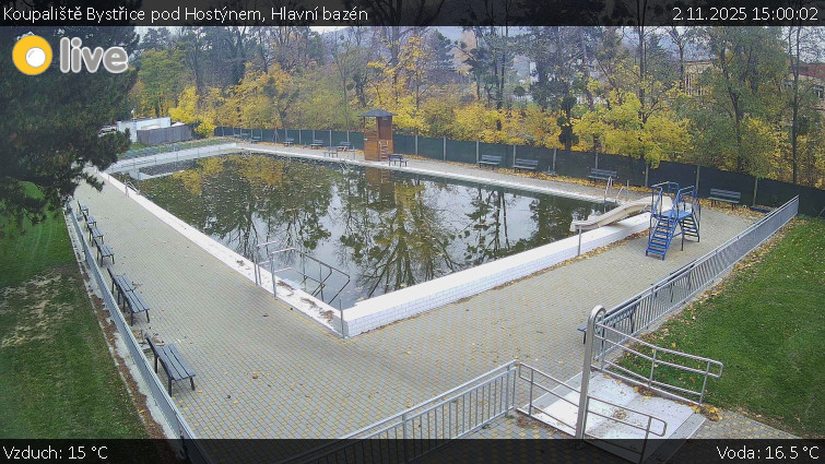Koupaliště Bystřice pod Hostýnem - Hlavní bazén - 2.11.2025 v 15:00 Koupaliště Bystřice pod Hostýnem - Hlavní bazén - 2.11.2025 v 15:00
