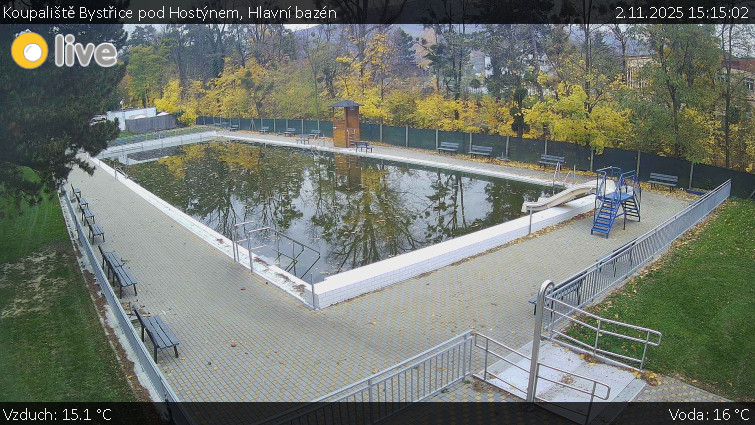 Koupaliště Bystřice pod Hostýnem - Hlavní bazén - 2.11.2025 v 15:15 Koupaliště Bystřice pod Hostýnem - Hlavní bazén - 2.11.2025 v 15:15