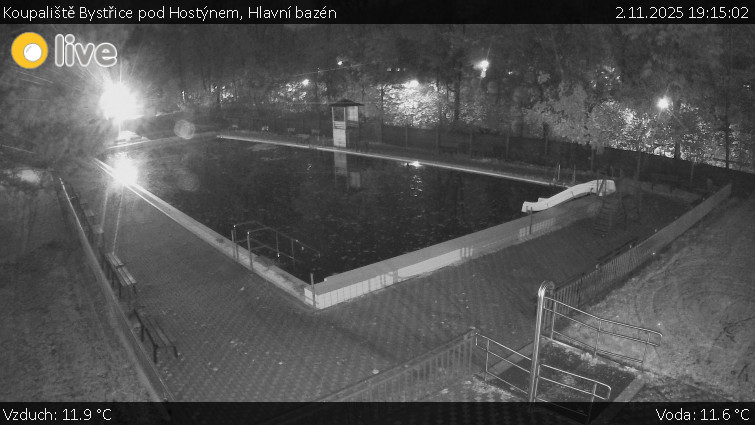 Koupaliště Bystřice pod Hostýnem - Hlavní bazén - 2.11.2025 v 19:15 Koupaliště Bystřice pod Hostýnem - Hlavní bazén - 2.11.2025 v 19:15