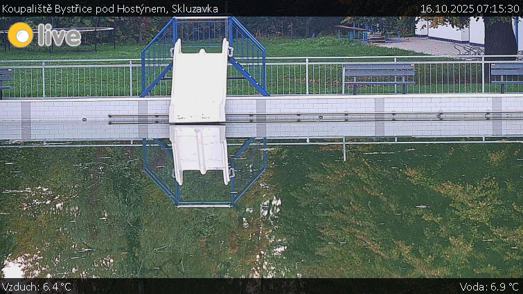 Koupaliště Bystřice pod Hostýnem - Skluzavka - 16.10.2025 v 07:15 Koupaliště Bystřice pod Hostýnem - Skluzavka - 16.10.2025 v 07:15