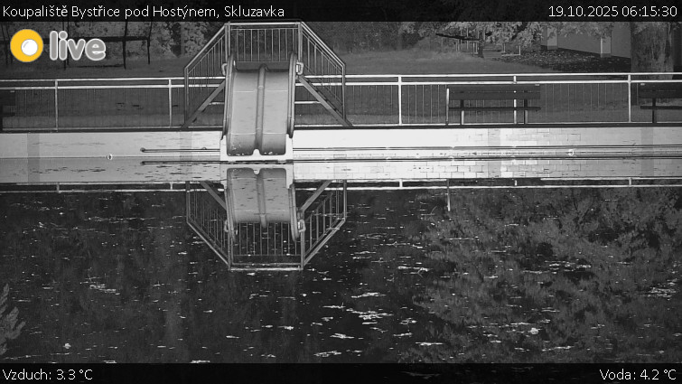 Koupaliště Bystřice pod Hostýnem - Skluzavka - 19.10.2025 v 06:15 Koupaliště Bystřice pod Hostýnem - Skluzavka - 19.10.2025 v 06:15