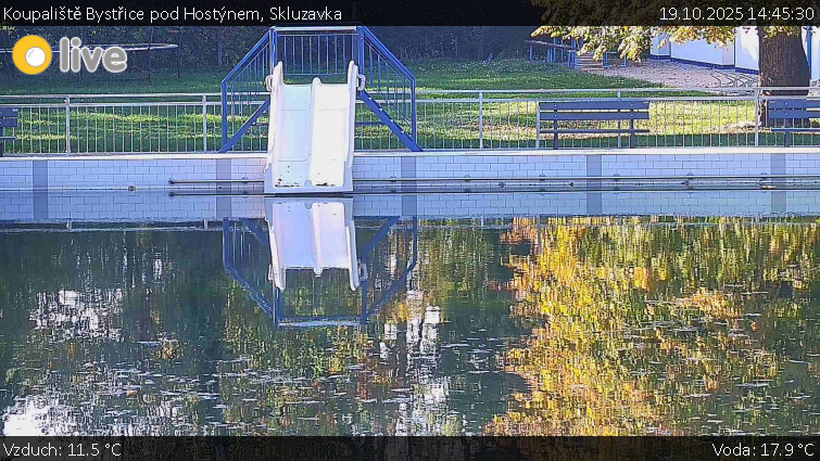 Koupaliště Bystřice pod Hostýnem - Skluzavka - 19.10.2025 v 14:45 Koupaliště Bystřice pod Hostýnem - Skluzavka - 19.10.2025 v 14:45
