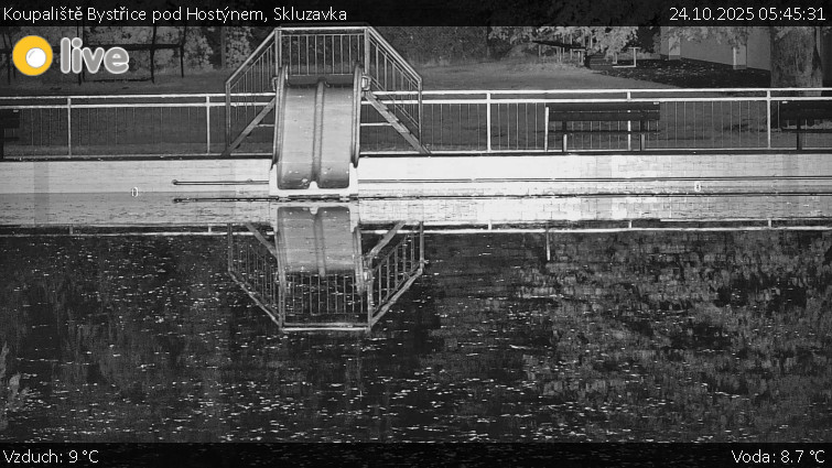 Koupaliště Bystřice pod Hostýnem - Skluzavka - 24.10.2025 v 05:45 Koupaliště Bystřice pod Hostýnem - Skluzavka - 24.10.2025 v 05:45