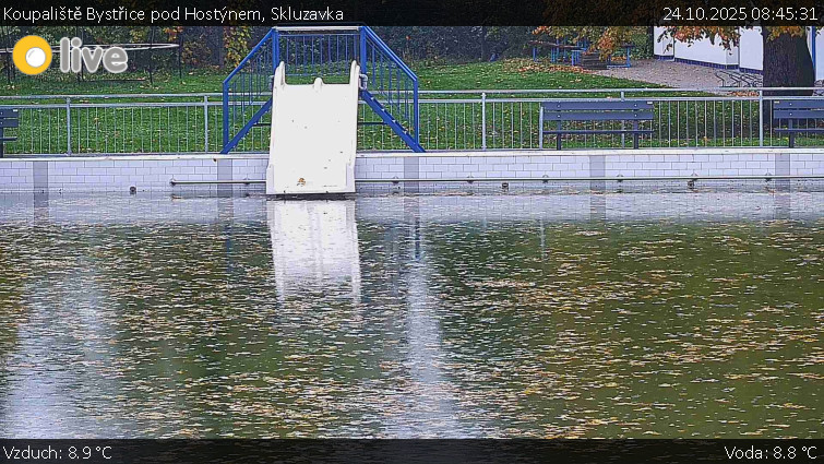 Koupaliště Bystřice pod Hostýnem - Skluzavka - 24.10.2025 v 08:45 Koupaliště Bystřice pod Hostýnem - Skluzavka - 24.10.2025 v 08:45