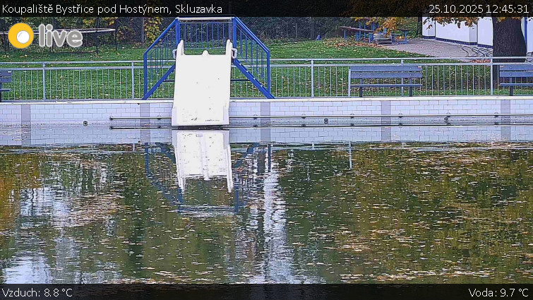 Koupaliště Bystřice pod Hostýnem - Skluzavka  - 25.10.2025 v 12:45 Koupaliště Bystřice pod Hostýnem - Skluzavka  - 25.10.2025 v 12:45