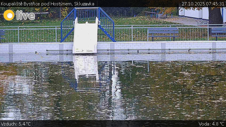 Koupaliště Bystřice pod Hostýnem - Skluzavka  - 27.10.2025 v 07:45 Koupaliště Bystřice pod Hostýnem - Skluzavka  - 27.10.2025 v 07:45