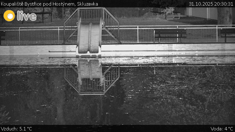 Koupaliště Bystřice pod Hostýnem - Skluzavka  - 31.10.2025 v 20:30 Koupaliště Bystřice pod Hostýnem - Skluzavka  - 31.10.2025 v 20:30