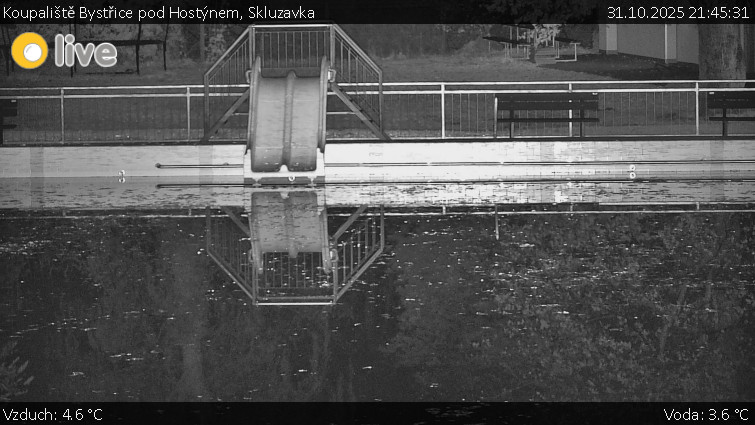 Koupaliště Bystřice pod Hostýnem - Skluzavka  - 31.10.2025 v 21:45 Koupaliště Bystřice pod Hostýnem - Skluzavka  - 31.10.2025 v 21:45
