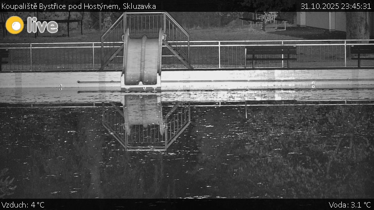 Koupaliště Bystřice pod Hostýnem - Skluzavka  - 31.10.2025 v 23:45 Koupaliště Bystřice pod Hostýnem - Skluzavka  - 31.10.2025 v 23:45
