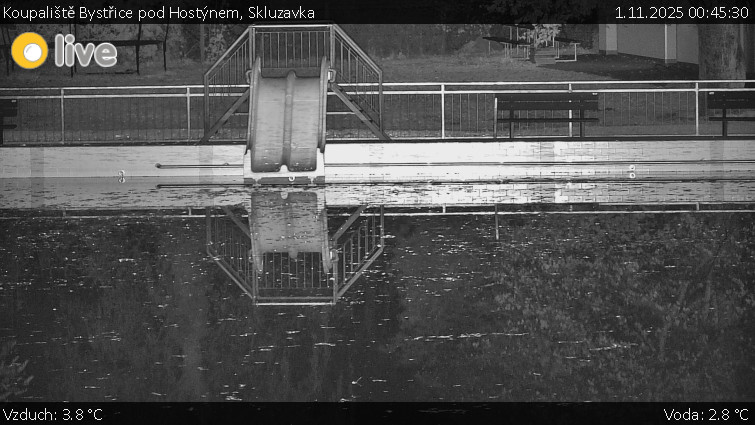 Koupaliště Bystřice pod Hostýnem - Skluzavka  - 1.11.2025 v 00:45 Koupaliště Bystřice pod Hostýnem - Skluzavka  - 1.11.2025 v 00:45