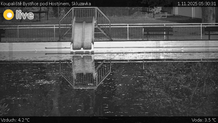 Koupaliště Bystřice pod Hostýnem - Skluzavka  - 1.11.2025 v 05:30 Koupaliště Bystřice pod Hostýnem - Skluzavka  - 1.11.2025 v 05:30