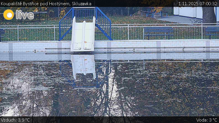 Koupaliště Bystřice pod Hostýnem - Skluzavka  - 1.11.2025 v 07:00 Koupaliště Bystřice pod Hostýnem - Skluzavka  - 1.11.2025 v 07:00