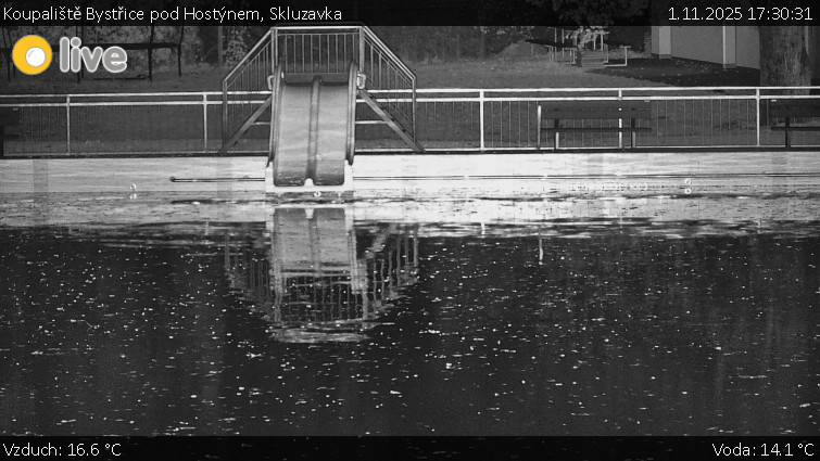 Koupaliště Bystřice pod Hostýnem - Skluzavka - 1.11.2025 v 17:30 Koupaliště Bystřice pod Hostýnem - Skluzavka - 1.11.2025 v 17:30