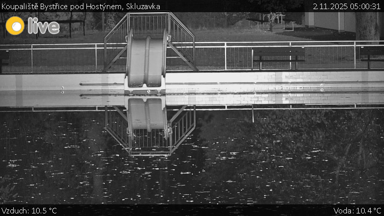 Koupaliště Bystřice pod Hostýnem - Skluzavka - 2.11.2025 v 05:00 Koupaliště Bystřice pod Hostýnem - Skluzavka - 2.11.2025 v 05:00