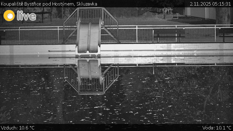 Koupaliště Bystřice pod Hostýnem - Skluzavka - 2.11.2025 v 05:15 Koupaliště Bystřice pod Hostýnem - Skluzavka - 2.11.2025 v 05:15