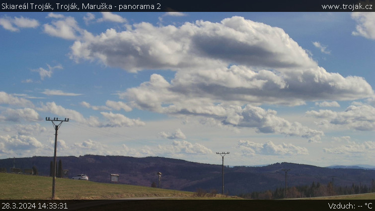 Skiareál Troják - Troják, Maruška - panorama 2 - 28.3.2024 v 14:33