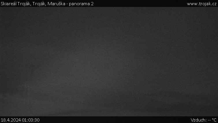 Skiareál Troják - Troják, Maruška - panorama 2 - 18.4.2024 v 01:03