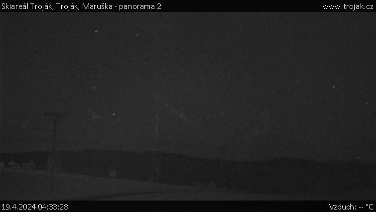 Skiareál Troják - Troják, Maruška - panorama 2 - 19.4.2024 v 04:33