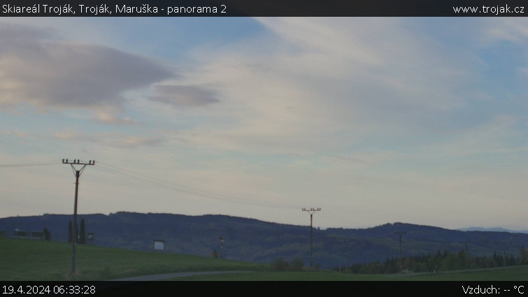 Skiareál Troják - Troják, Maruška - panorama 2 - 19.4.2024 v 06:33