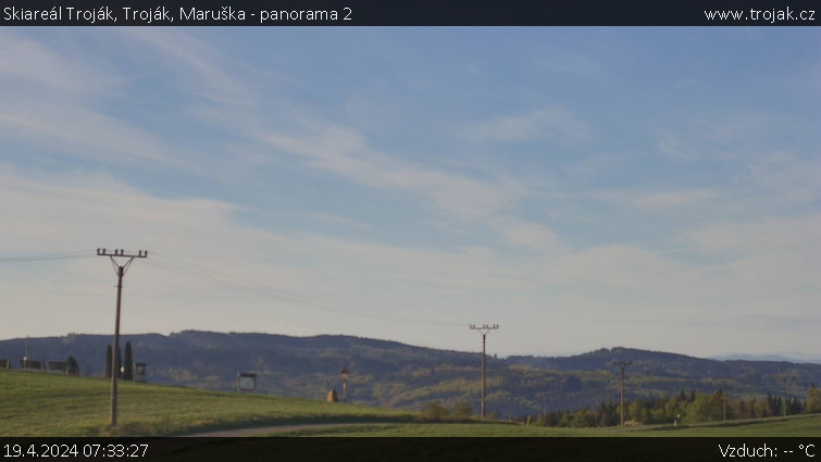 Skiareál Troják - Troják, Maruška - panorama 2 - 19.4.2024 v 07:33