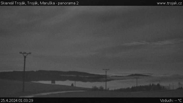 Skiareál Troják - Troják, Maruška - panorama 2 - 25.4.2024 v 01:03