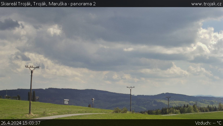 Skiareál Troják - Troják, Maruška - panorama 2 - 26.4.2024 v 15:03