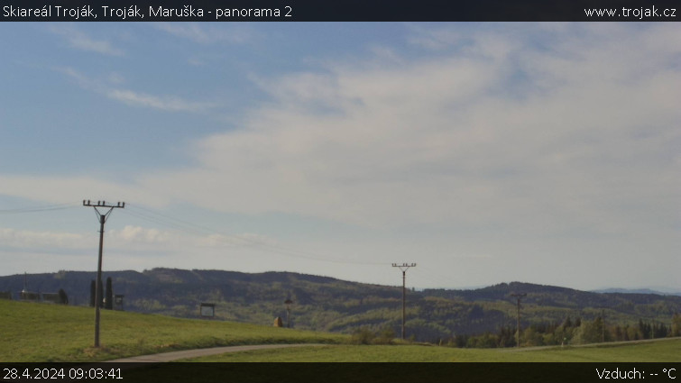 Skiareál Troják - Troják, Maruška - panorama 2 - 28.4.2024 v 09:03
