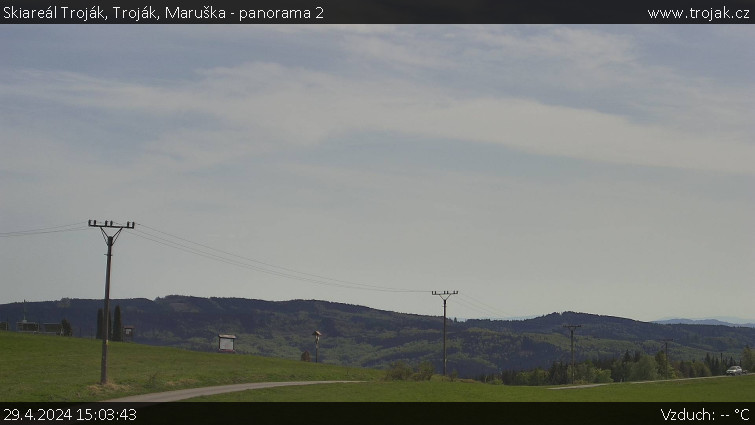 Skiareál Troják - Troják, Maruška - panorama 2 - 29.4.2024 v 15:03