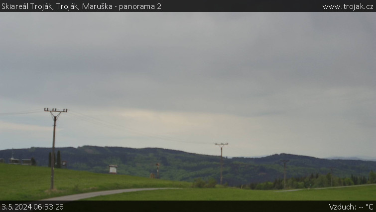 Skiareál Troják - Troják, Maruška - panorama 2 - 3.5.2024 v 06:33
