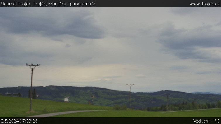 Skiareál Troják - Troják, Maruška - panorama 2 - 3.5.2024 v 07:33
