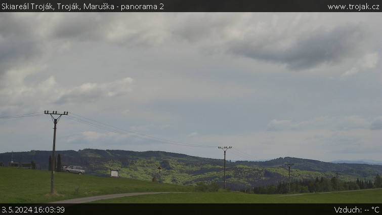 Skiareál Troják - Troják, Maruška - panorama 2 - 3.5.2024 v 16:03